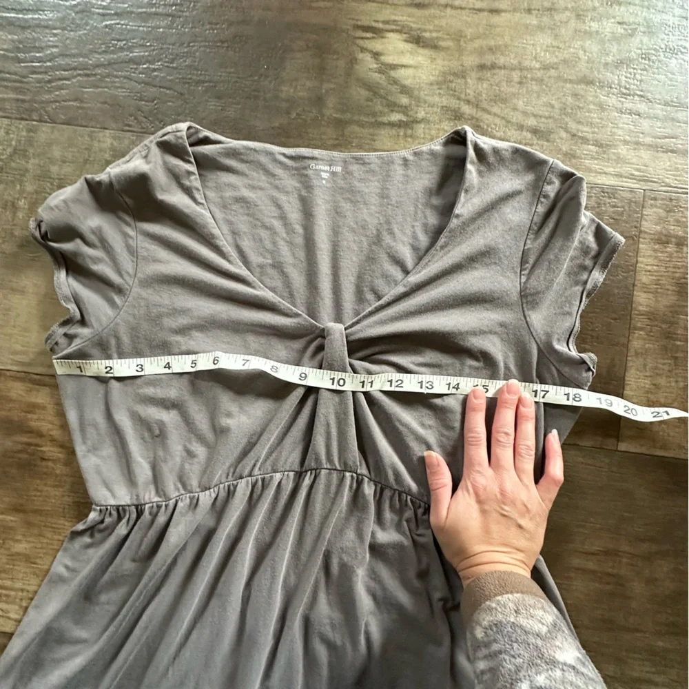 Garnet Hill V neck midi dress charcoal gray - Picture 9 of 9